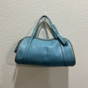 Cole Haan Sky Blue Leather Mini Barrel Bag